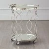Round Serving Cart And Trolley With Tray-Polished Nickel