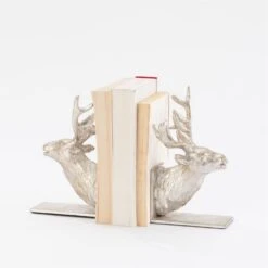 Reindeer Bookends-Silver Finish -Online Home Decor 56013
