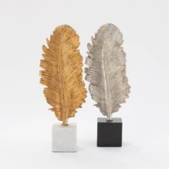 Feather Quill Sculpture-Gold -Online Home Decor 56046