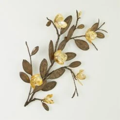Magnolia Branch Wall Art-Antique Brass/Gold -Online Home Decor 56258