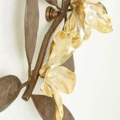 Magnolia Branch Wall Art-Antique Brass/Gold -Online Home Decor 56283