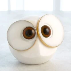 Alabaster Big Eyed Owls -Online Home Decor 56667