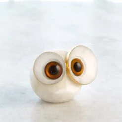Alabaster Big Eyed Owls -Online Home Decor 56668
