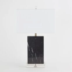 Marble Rectangular Table Lamp-Black 12 Marble Rectangular Table Lamp-Black -Online Home Decor 56710