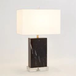 Marble Rectangular Table Lamp-Black