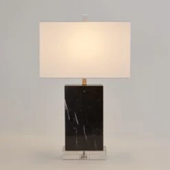 Marble Rectangular Table Lamp-Black 13 Marble Rectangular Table Lamp-Black -Online Home Decor 56727