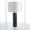 Marble Cylinder Table Lamp-Black