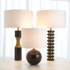 Marble Stack Lamp-Black -Online Home Decor 56746