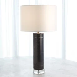 Marble Cylinder Table Lamp-Black -Online Home Decor 56867