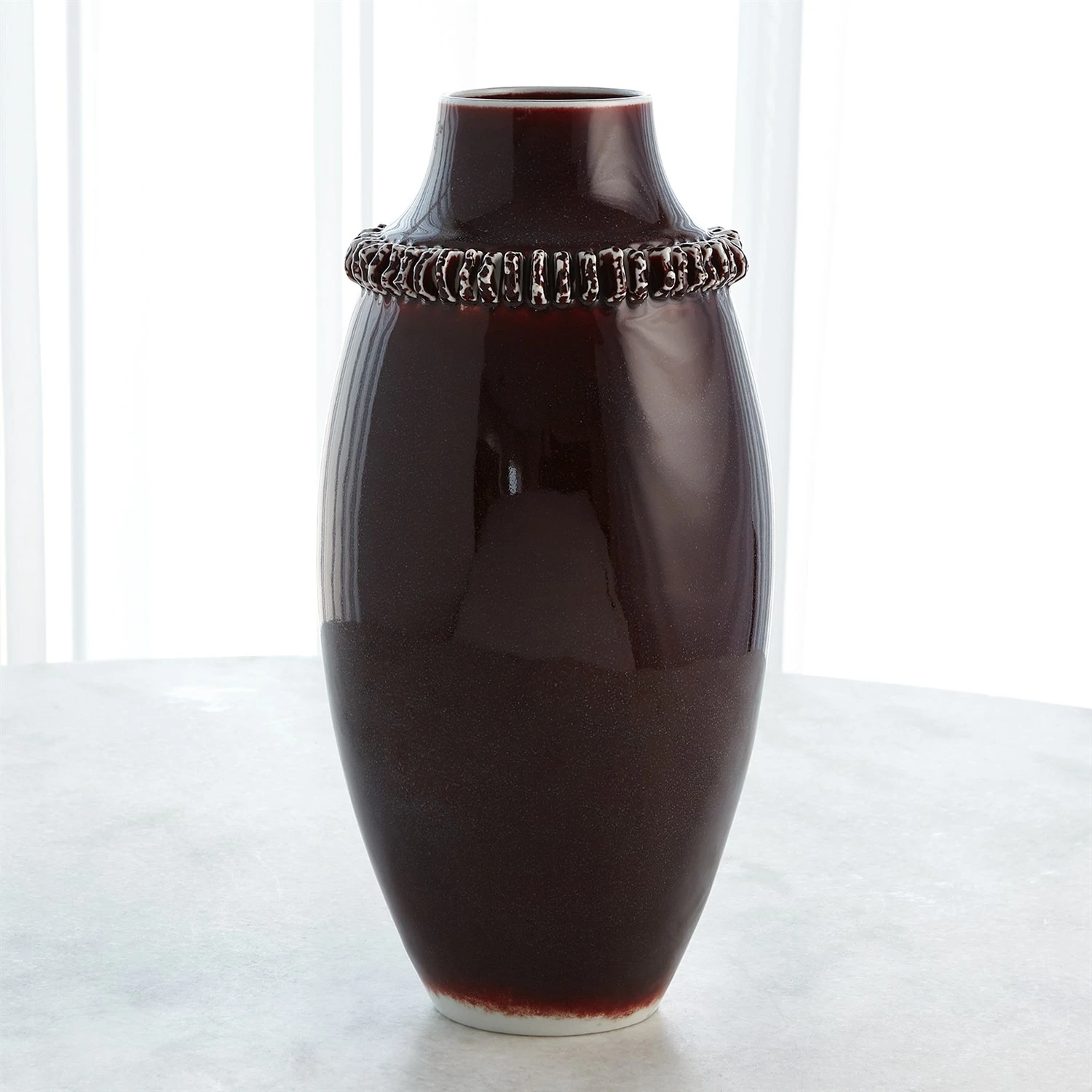 Ruffle Vase And Bowl Collection-Oxblood 10 Ruffle Vase And Bowl Collection-Oxblood - Image 8
