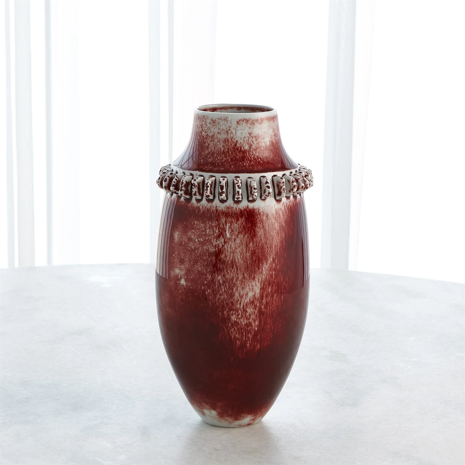 Ruffle Vase And Bowl Collection-Oxblood 11 Ruffle Vase And Bowl Collection-Oxblood - Image 9