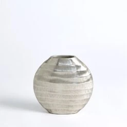 Chased Oval Vases-Antique Nickel -Online Home Decor 57323