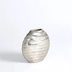Chased Oval Vases-Antique Nickel -Online Home Decor 57427