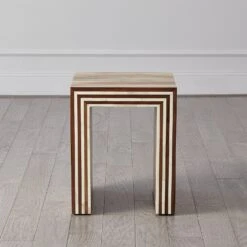 Sienna Nesting End Tables-Walnut/Bone -Online Home Decor 57441