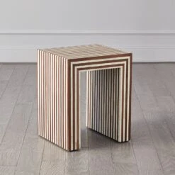 Sienna Nesting End Tables-Walnut/Bone -Online Home Decor 57442