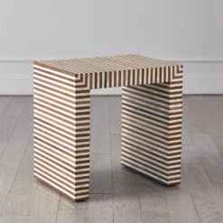 Sienna Nesting End Tables-Walnut/Bone -Online Home Decor 57453