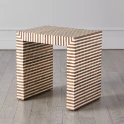 Sienna Nesting End Tables-Walnut/Bone -Online Home Decor 57454