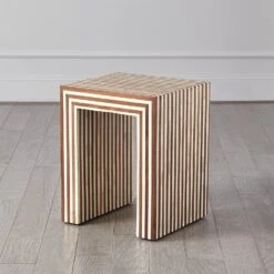 Sienna Nesting End Tables-Walnut/Bone -Online Home Decor 57455