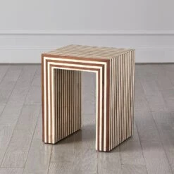 Sienna Nesting End Tables-Walnut/Bone -Online Home Decor 57456