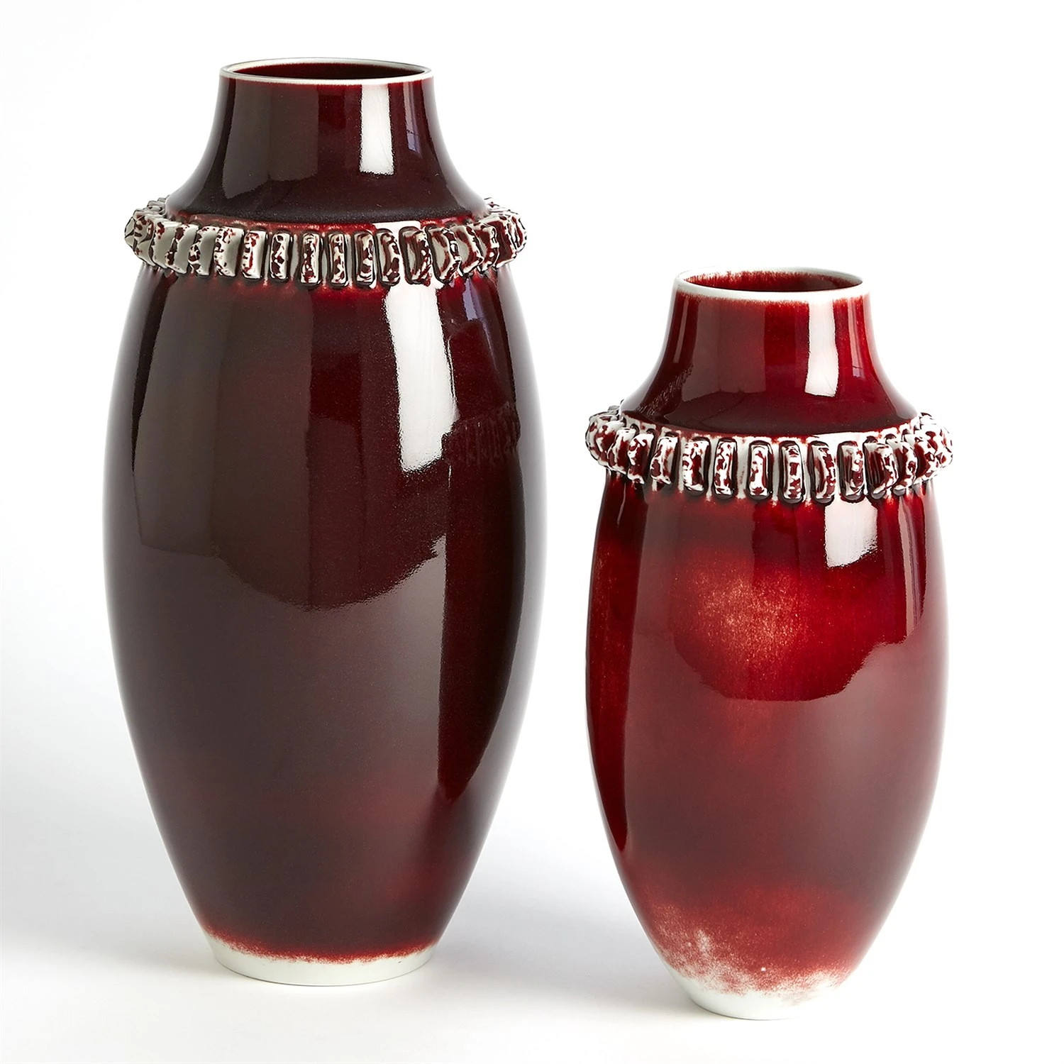 Ruffle Vase And Bowl Collection-Oxblood 8 Ruffle Vase And Bowl Collection-Oxblood - Image 6