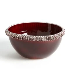 Ruffle Vase And Bowl Collection-Oxblood 16 Ruffle Vase And Bowl Collection-Oxblood -Online Home Decor 57550