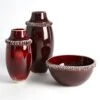 Ruffle Vase And Bowl Collection-Oxblood 1 Ruffle Vase And Bowl Collection-Oxblood -Online Home Decor 57574