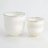 Striped Alabaster Bowl-White/Silver