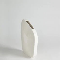 Offset Square Scratch Vases-Matte White -Online Home Decor 57745