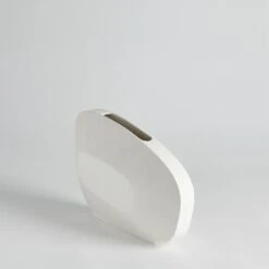 Offset Square Scratch Vases-Matte White -Online Home Decor 57747