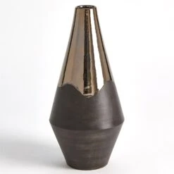 Gilded Dip Vases-Platinum Bottom -Online Home Decor 57767