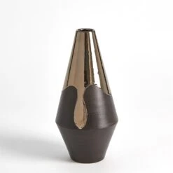 Gilded Dip Vases-Platinum Bottom -Online Home Decor 57860