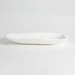 Faux Timber Rectangular Bowl-Matte White