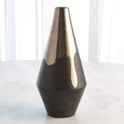 Gilded Dip Vases-Platinum Bottom -Online Home Decor 58207