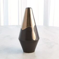 Gilded Dip Vases-Platinum Bottom -Online Home Decor 58330