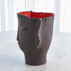 Calisto Vase-Brown/Red -Online Home Decor 58412