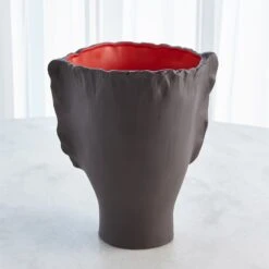 Calisto Vase-Brown/Red -Online Home Decor 58464