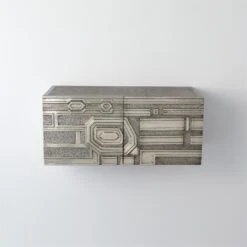 Abstract Block Cabinet-Left-Silver