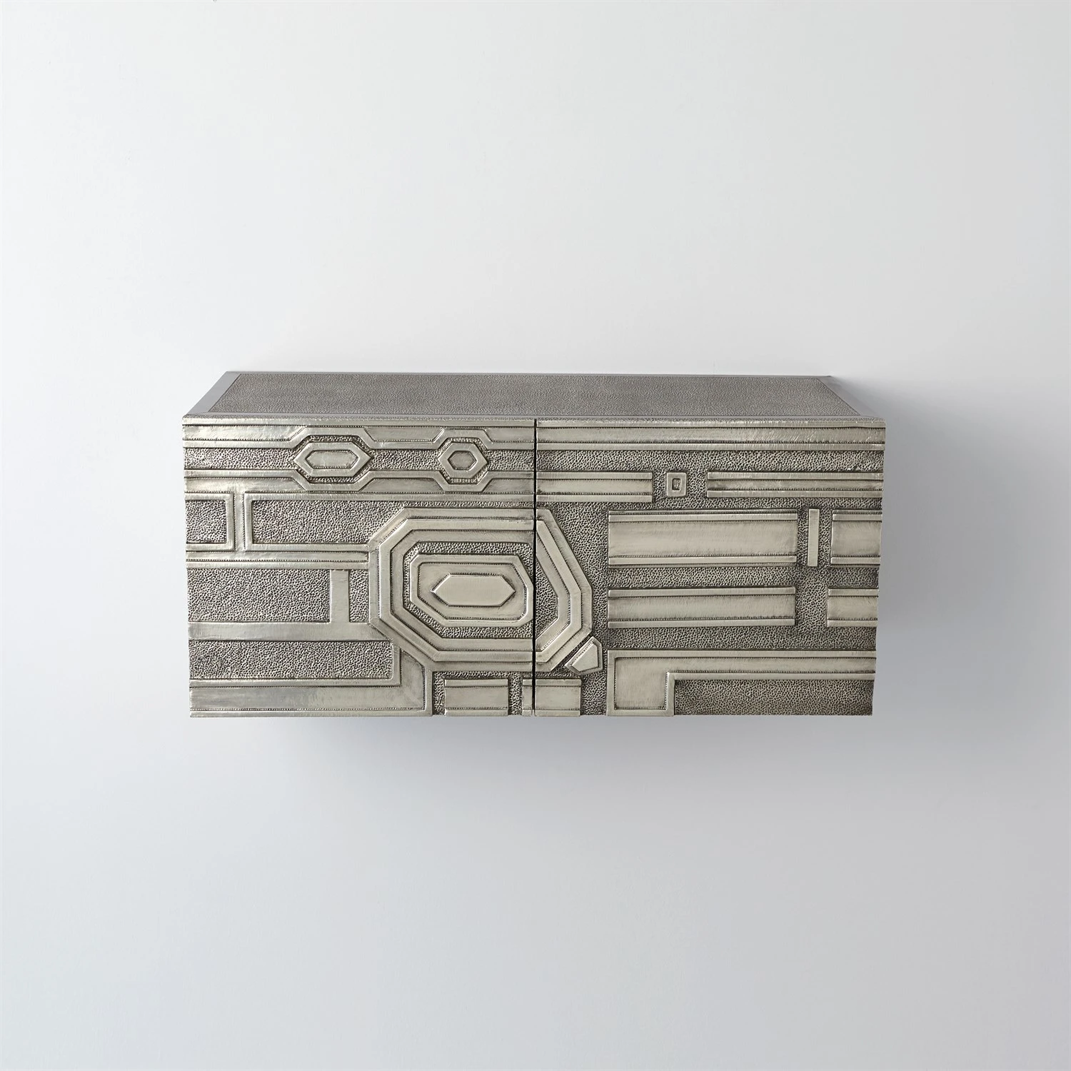 Abstract Block Cabinet-Left-Silver 3 Abstract Block Cabinet-Left-Silver