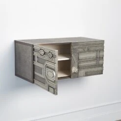Abstract Block Cabinet-Left-Silver 10 Abstract Block Cabinet-Left-Silver -Online Home Decor 58516