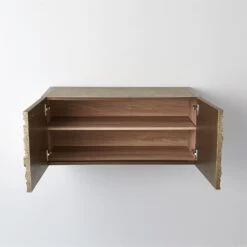 Abstract Block Cabinet-Left-Brass -Online Home Decor 58518