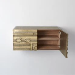 Abstract Block Cabinet-Right-Brass -Online Home Decor 58520