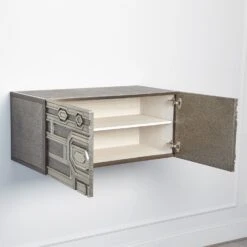 Abstract Block Cabinet-Left-Silver 12 Abstract Block Cabinet-Left-Silver -Online Home Decor 58543