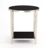 Circle/Square Side Table-Nickel W/ Black Granite -Online Home Decor 58987