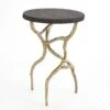 Root Table-Faux Brass W/Black Marble 2 Root Table-Faux Brass W/Black Marble -Online Home Decor 59128
