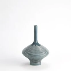 Ridged Bottle-Azure -Online Home Decor 59743