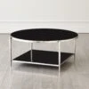 Circle/Square Cocktail Table-Nickel W/Black Granite 2 Circle/Square Cocktail Table-Nickel W/Black Granite -Online Home Decor 59923
