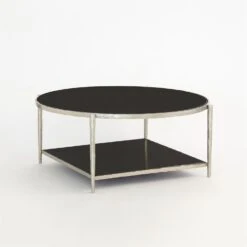 Circle/Square Cocktail Table-Nickel W/Black Granite -Online Home Decor 59925