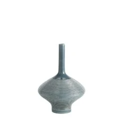 Ridged Bottle-Azure -Online Home Decor 60020