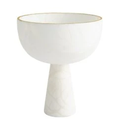 Footed Alabaster Bowl W/Gold