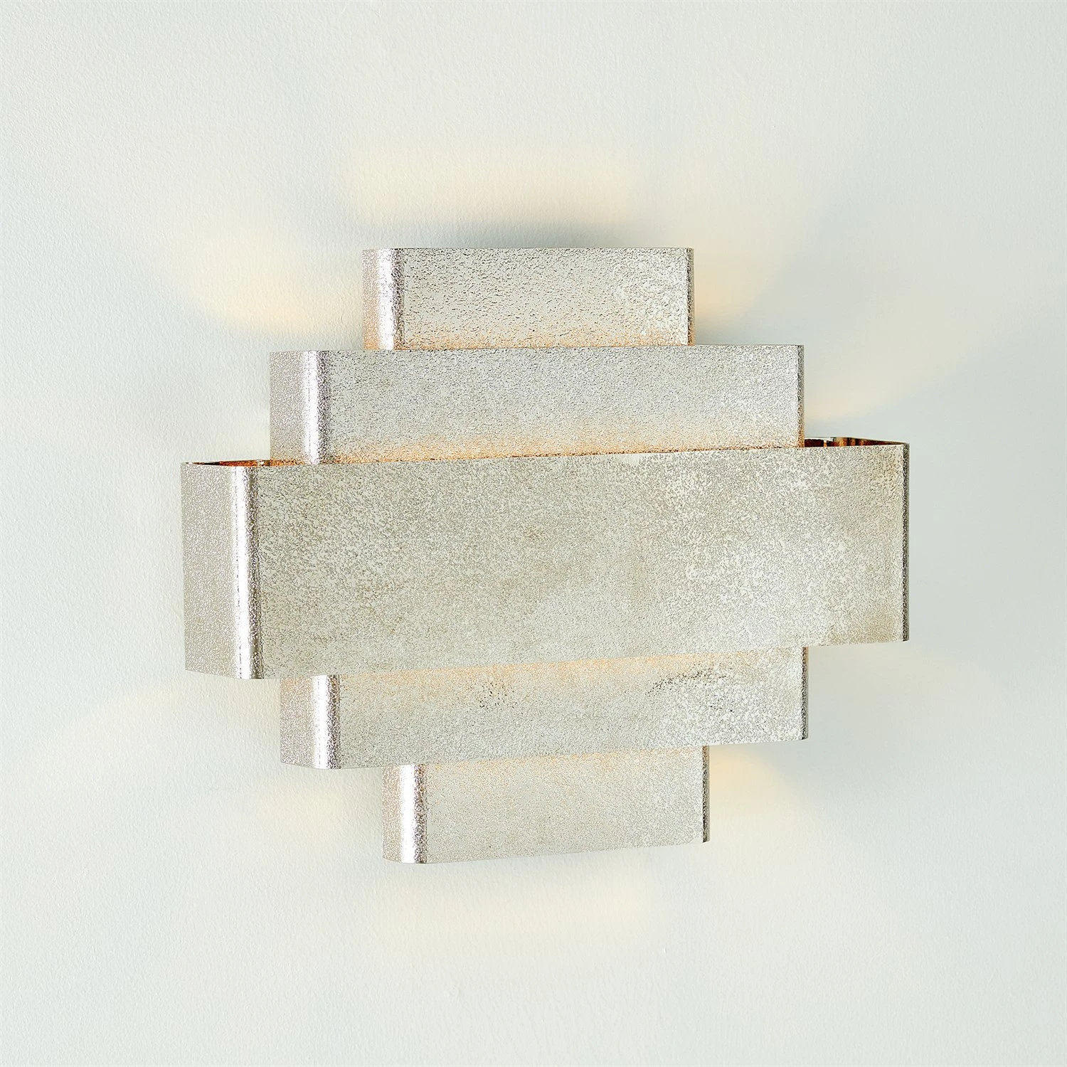 Rectangular Babylon Sconce-Shiny Nickel-HW 5 Rectangular Babylon Sconce-Shiny Nickel-HW - Image 3